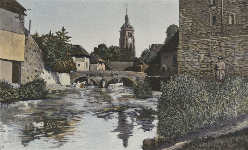 Arbois, kostel a most přes Cuisance od French Photographer