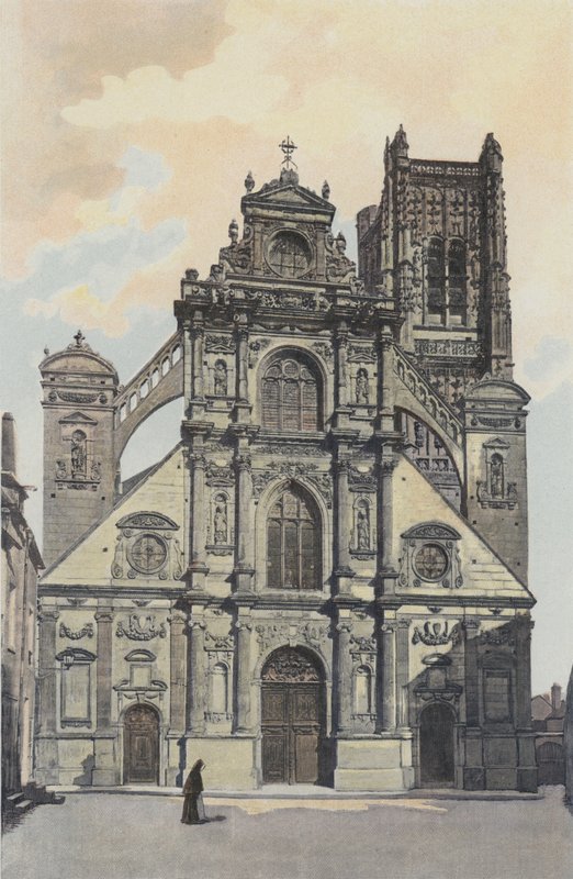 Auxerre, kostel Saint-Pierre, fasáda O od French Photographer