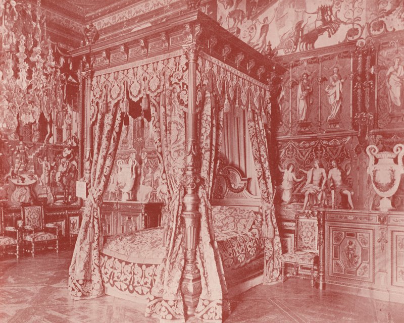 Ložnice Anny Rakouské, Fontainebleau (černobílá fotografie) od French Photographer