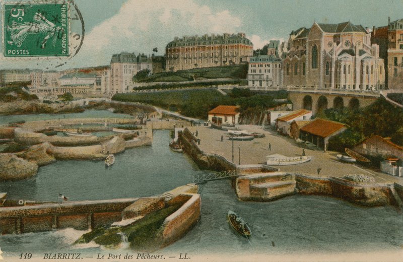 Biarritz, přístav rybářů. Pohlednice odeslána 25. října 1913. od French Photographer