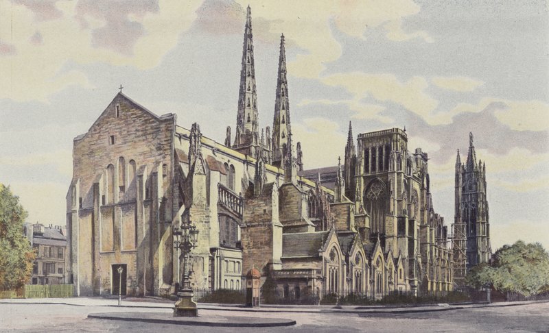 Bordeaux, Cathedrale St-Andre, soubor S E a Tour Pey-Berland od French Photographer