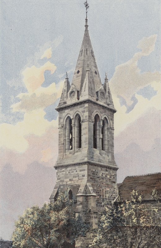 Bourbonne-les-Bains, kostel, zvonice a věž od French Photographer