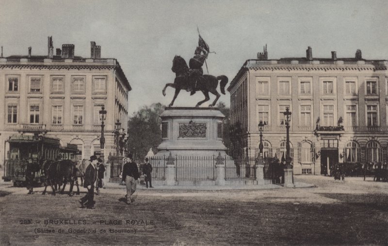 Brusel, Place Royale, Socha Godefroida de Bouillon od French Photographer
