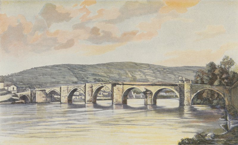 Cahors, Pont Neuf Complex (14. C), Pohled proti proudu na pravém břehu od French Photographer