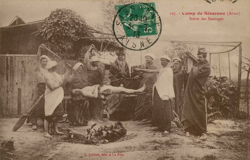 Tábor v Sissonne, Aisne, Francie. Pohlednice odeslána v roce 1913. od French Photographer