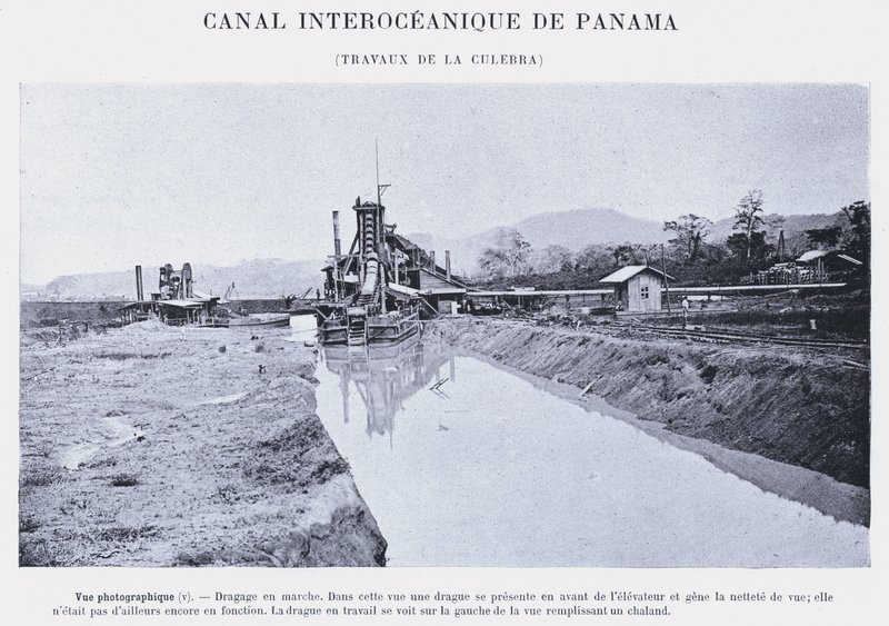 Panamský mezioceánský průplav, Culebra Works (černobílá fotografie) od French Photographer