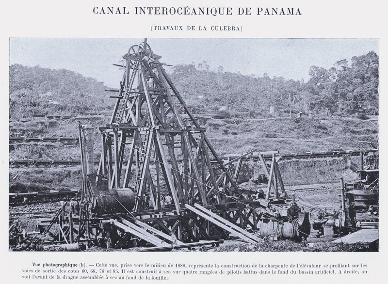 Panamský mezioceánský průplav, Culebra Works (černobílá fotografie) od French Photographer