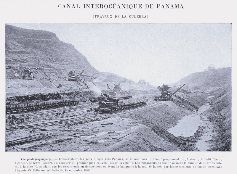 Panamský mezioceánský průplav, Culebra Works (černobílá fotografie) od French Photographer