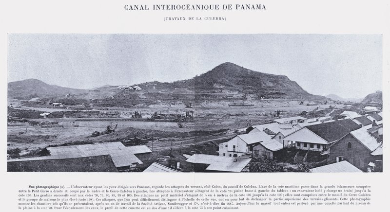 Panamský mezioceánský průplav, Culebra Works (černobílá fotografie) od French Photographer