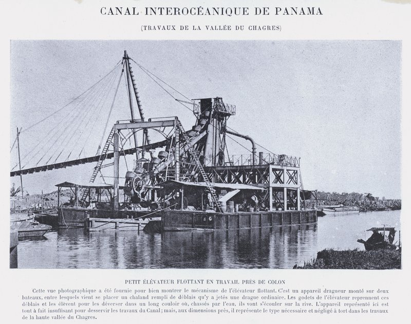 Panamský mezioceánský průplav, Chagres Valley Works (černobílá fotografie) od French Photographer