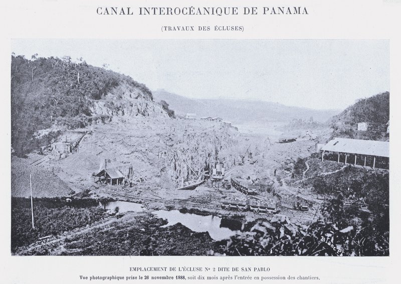 Panama Interoceanic Canal, Lock Works (černobílá fotografie) od French Photographer