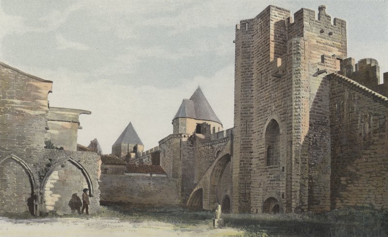 Carcassonne Cite, Cote S Tour Saint-Nazaire (před kompletní rekonstrukcí) od French Photographer