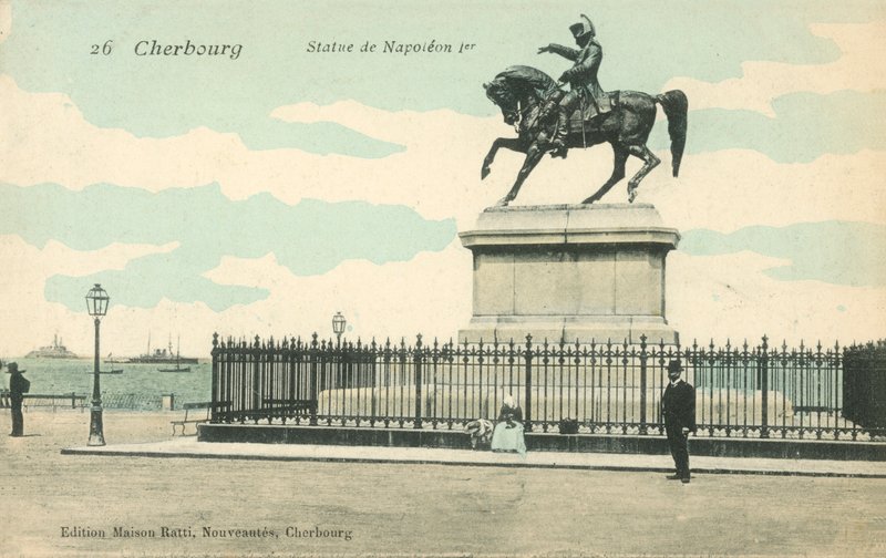Cherbourg, Francie, Socha Napoleona I od French Photographer