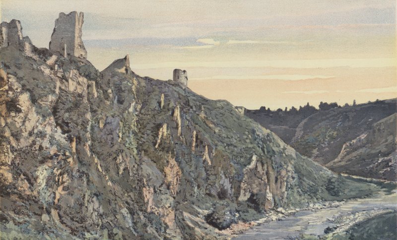 Crozant, Zřícenina zámku na břehu Creuse, Pohled ze S. E od French Photographer