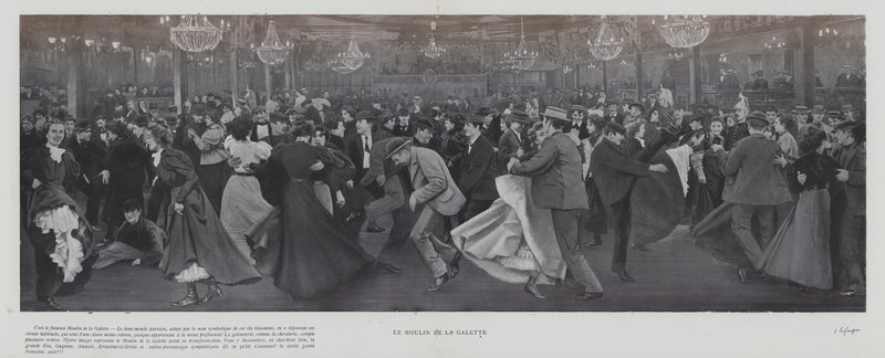 Tanec v Moulin de la Galette, Paříž (č/b foto) od French Photographer