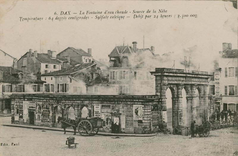 Dax - pramen teplé vody - zdroj z Nebe. Pohlednice odeslána v roce 1913. od French Photographer