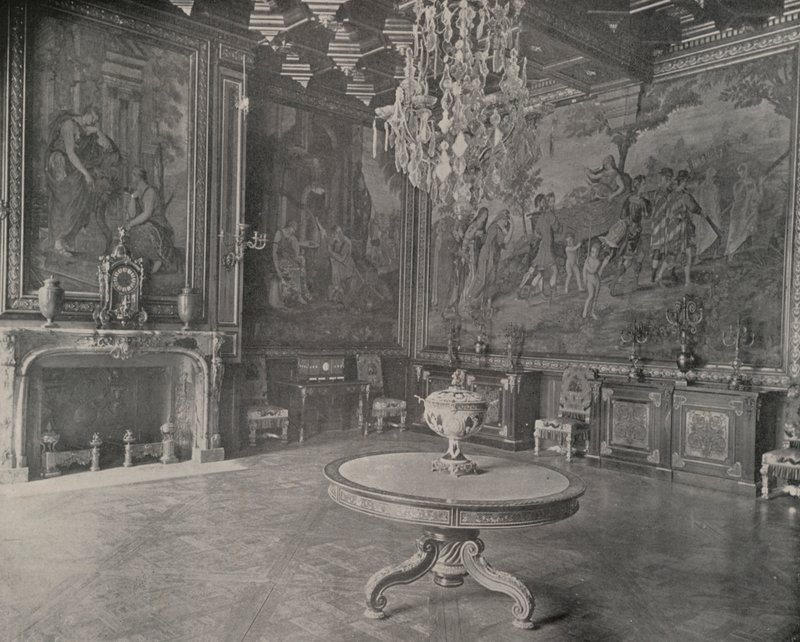 Přijímací pokoj, Palác Fontainebleau (černobílá fotografie) od French Photographer