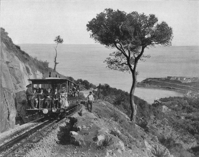 Okolí Monaka - Turbie Rack Railway (č/b foto) od French Photographer