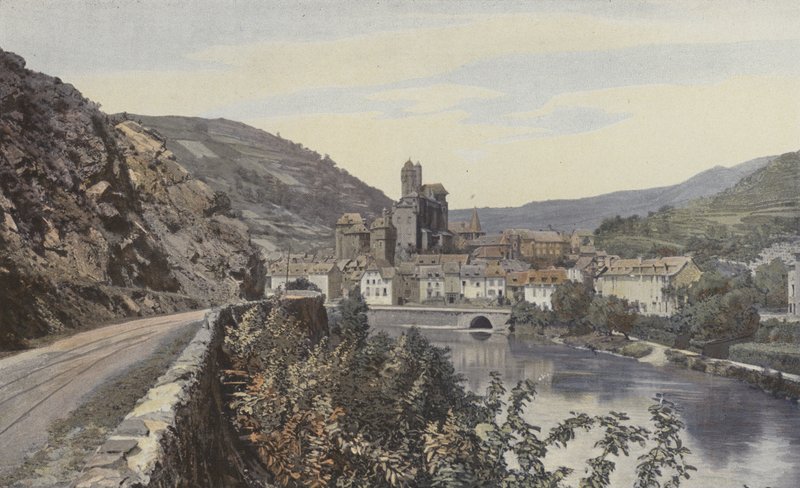 Estaing, Celkový pohled, proti proudu od Lotu od French Photographer