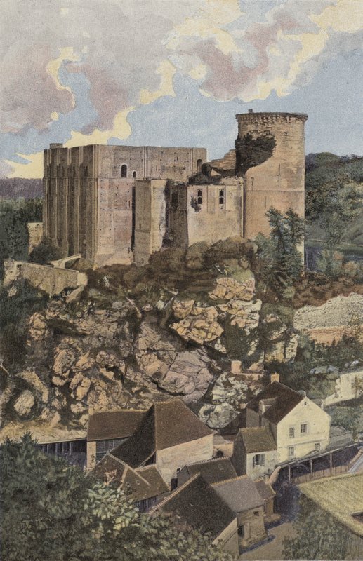 Cliff, Le Chateau, Pohled převzatý z Mont Mirat od French Photographer