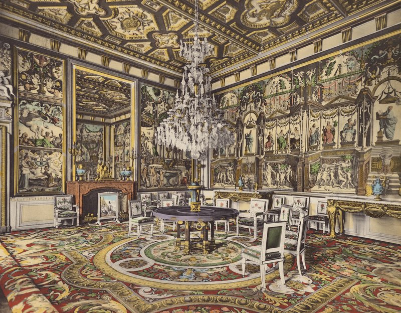 Fontainebleau: Papežský apartmán, přijímací pokoj (barevné foto) od French Photographer