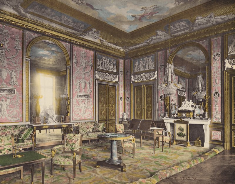 Fontainebleau: Salon de Musique (barevné foto) od French Photographer
