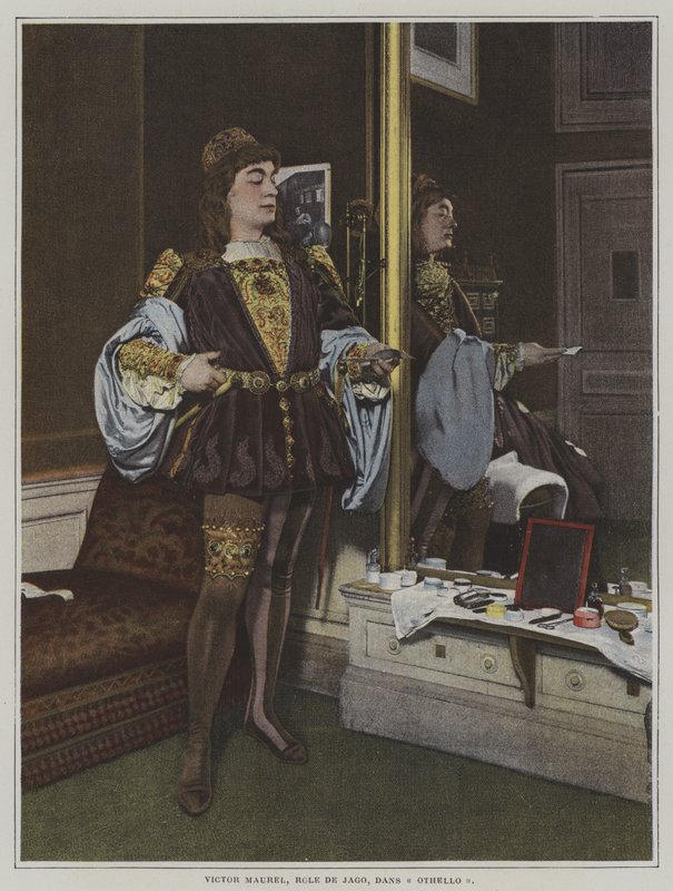 Francouzský barytonista Victor Maurel jako Iago v opeře Giuseppe Verdiho Otello (barevné foto) od French Photographer