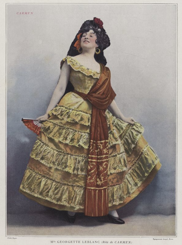 Georgette Leblanc jako Carmen, 1899 (barevné foto) od French Photographer