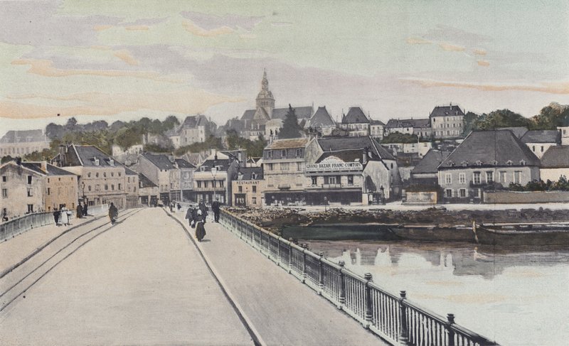 Gray, Vue generale, převzato z břehu Saone od French Photographer