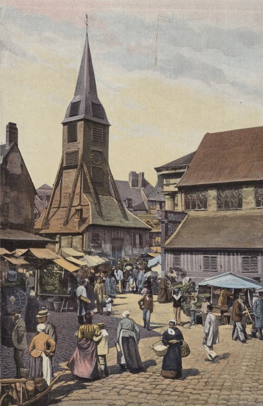 Honfleur, Place du Marche a kostel Sainte-Catherine od French Photographer