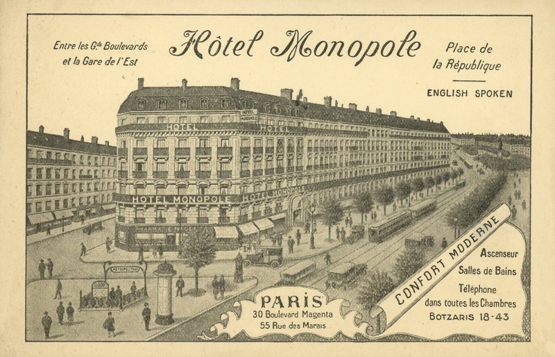 Hotel Monopole, Paříž (litho) od French Photographer