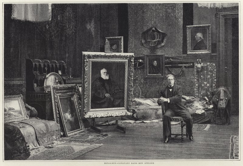 Jean-Joseph Benjamin-Constant ve své dílně od French Photographer