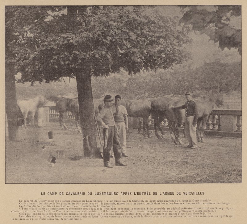 Pařížská komuna, Lucemburský jezdecký tábor po vstupu Versailleské armády (č/b foto) od French Photographer