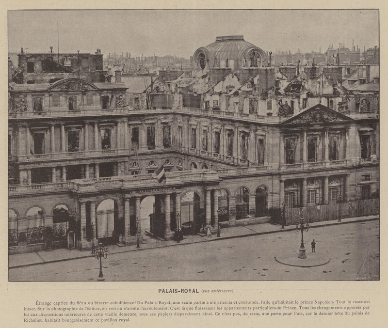 Pařížská komuna, Palais-Royal, vnější pohled (č/b foto) od French Photographer