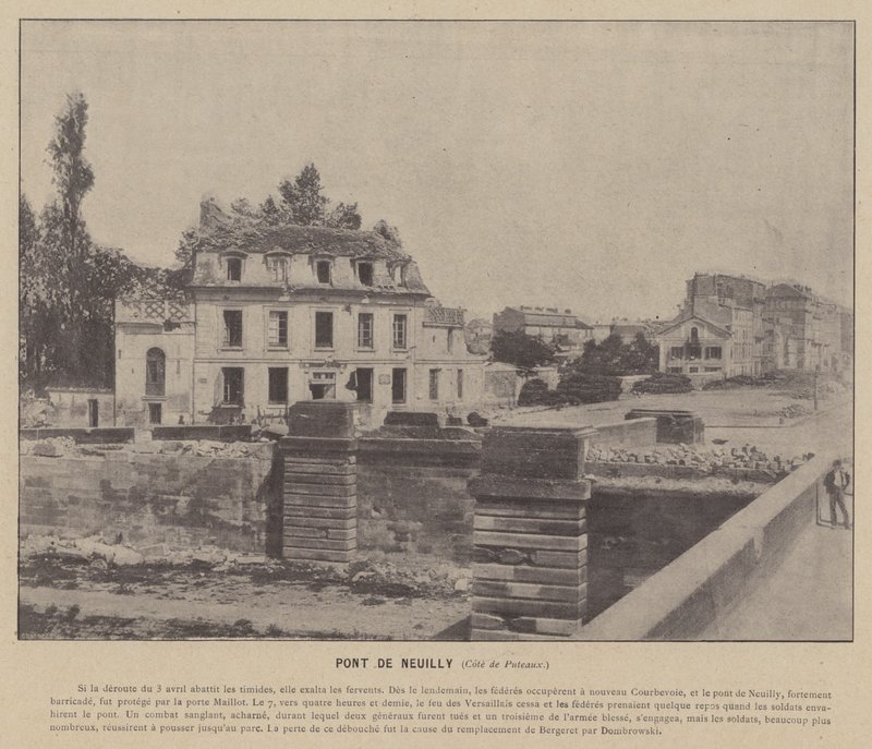 Pařížská komuna, Pont De Neuilly, Cote de Puteaux (černobílá fotografie) od French Photographer