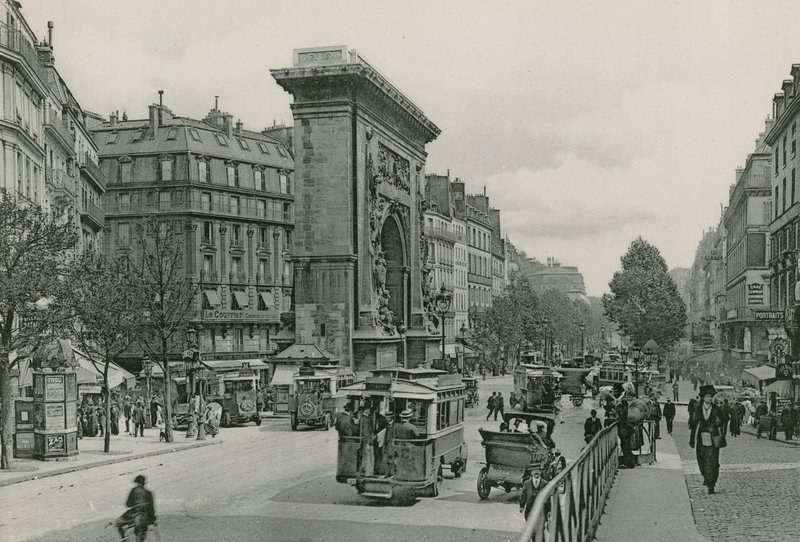 La Porte et le Boulevard Saint-Denis, brána Saint-Denis a Boulevard (fotoryt) od French Photographer