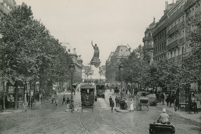 Temple Street a Place of the Republic (fotoryt) od French Photographer