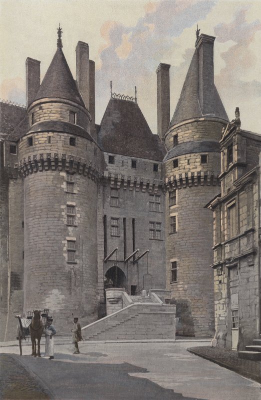Langeais, zámek, vstupní strana města od French Photographer