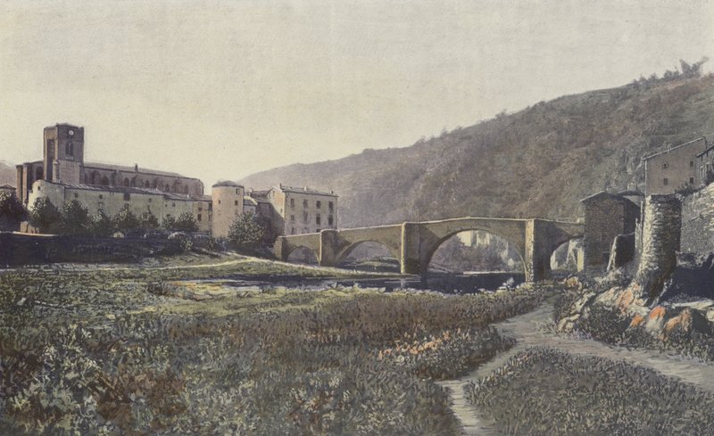 Lavoute-Chilhac, kostel a most přes Allier od French Photographer