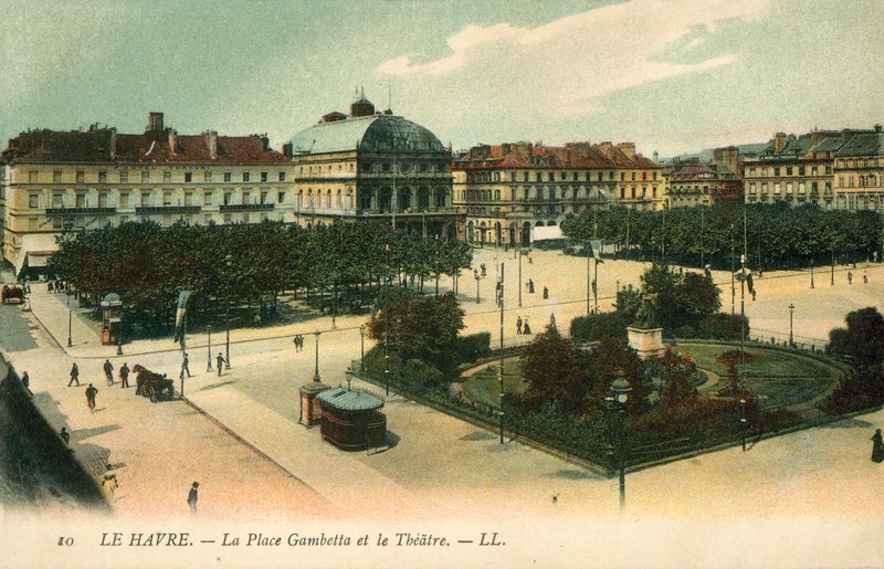 Le Havre, Place Gambetta, Divadlo od French Photographer