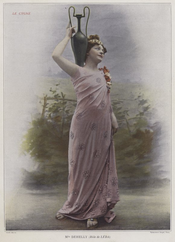Mademoiselle Dehelly jako Leda v Le Cygne (barevné foto) od French Photographer