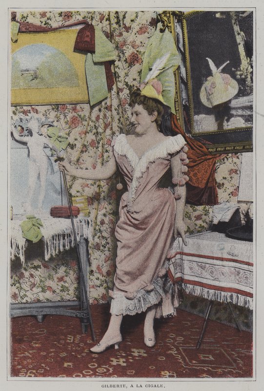 Mademoiselle Gilberte, francouzská zpěvačka v La Cigale, Paříž (barevné foto) od French Photographer