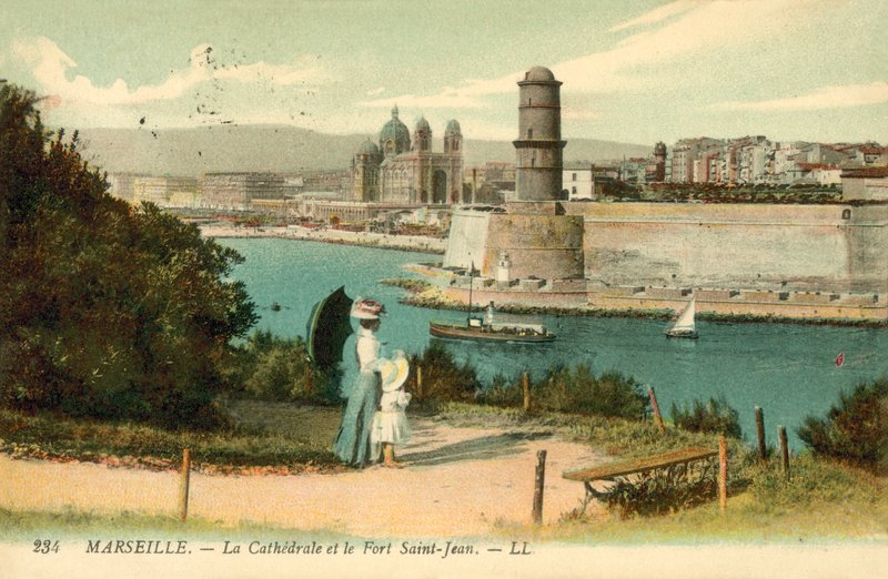 Marseille, Katedrála, Fort Saint-Jean od French Photographer