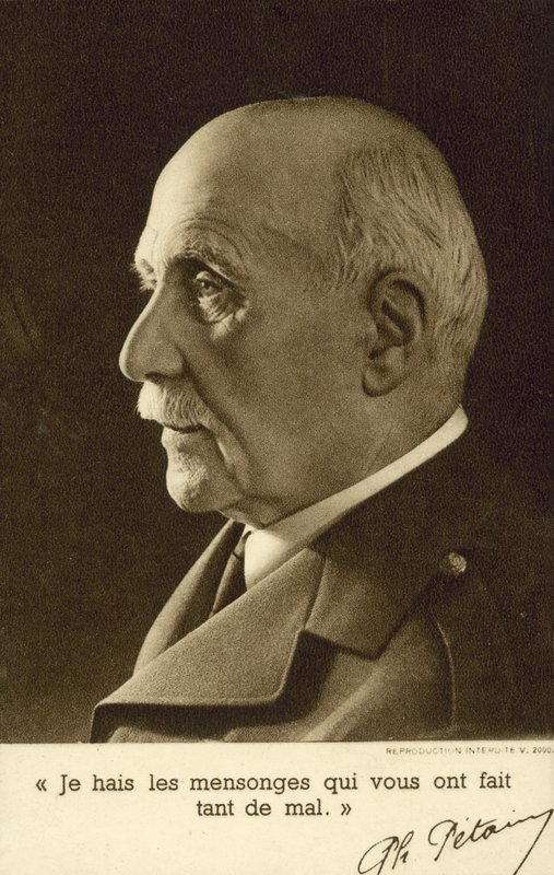 Maršál Philippe Petain, francouzský voják a válečný vůdce Vichy Francie (č/b foto) od French Photographer