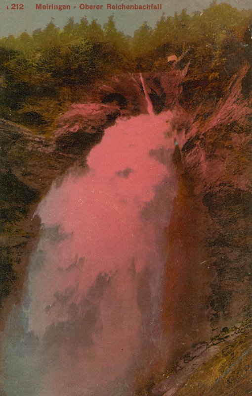 Meiringen - Horní vodopád Reichenbach. Pohlednice odeslána v roce 1913. od French Photographer