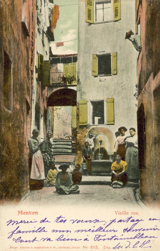 Menton, Francie, Stará ulice od French Photographer
