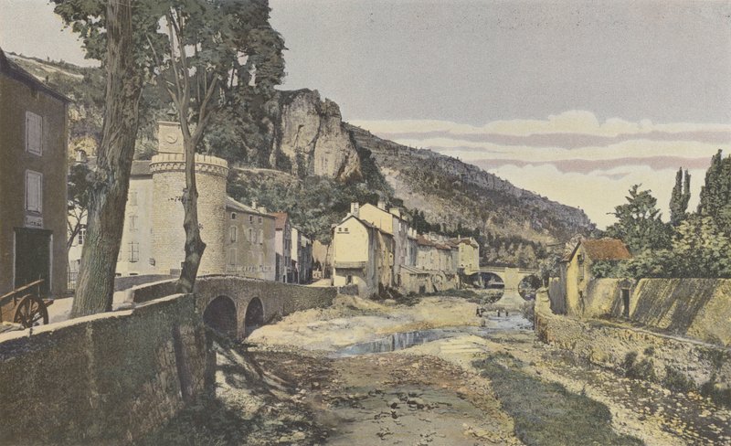 Meyrueis, La Jonte, v dolní části města od French Photographer