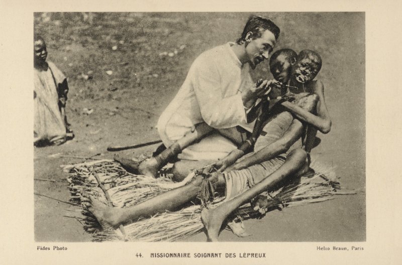 Misionář pečující o malomocné od French Photographer