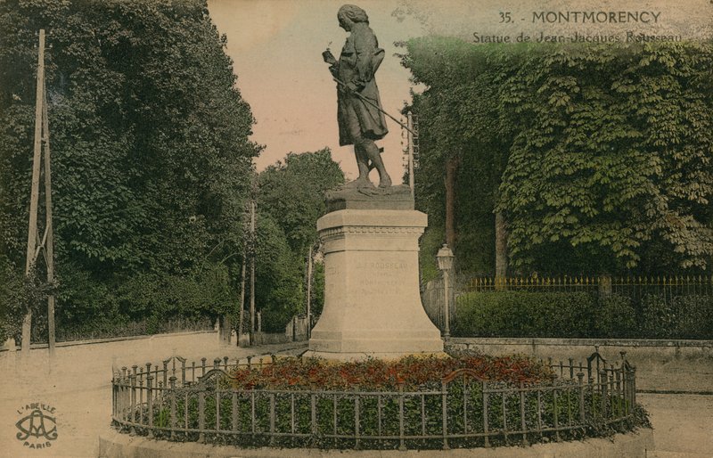 Montmorency - socha Jean-Jacquese Rousseaua. Pohlednice odeslána v roce 1913. od French Photographer