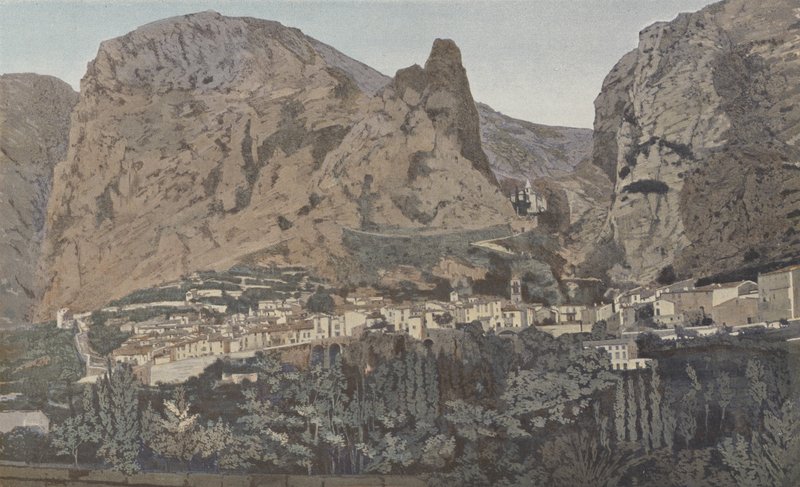 Moustiers-Sainte-Marie, Celkový pohled a kaple Notre-Dame de Beauvoir od French Photographer